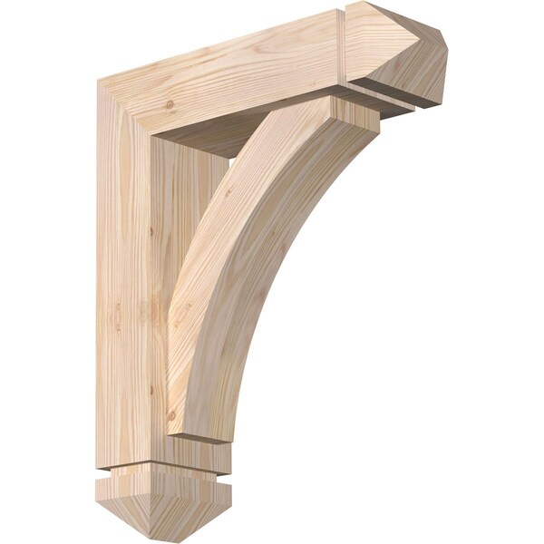 Ekena Millwork Thorton Arts and Crafts Smooth Bracket w/ Offset Brace, Douglas Fir, 5 1/2"W x 18"D x 22"H BKT0604X18X22THR03SDF - main